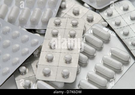 Berlin, Deutschland, Tabletten in Blister-Packungen Stockfoto