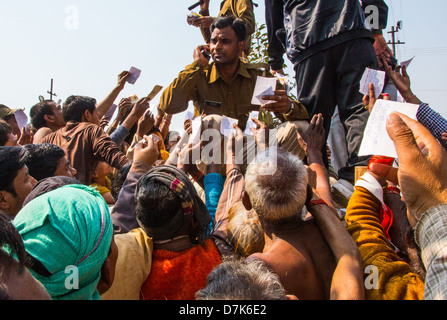 Fundbüro für Menschen, Kumbh Mela, Allahabad, Indien Stockfoto