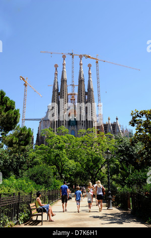 Temple Expiatori De La Sagrada Familia, Sagrada Familia, ist die anspruchsvollsten Bauvorhaben von Antoni Gaudi entworfen... Stockfoto