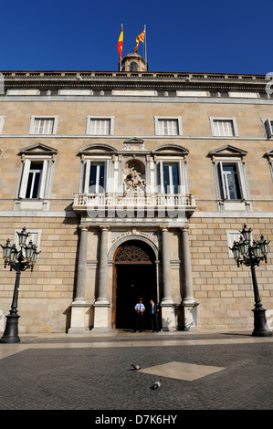 Palau De La Generalitat de Catalunya, in diesem mittelalterlichen Palast befindet sich der Sitz der katalanischen Regionalregierung. Die Verwaltung Stockfoto