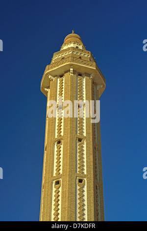 Minarett der Ziegel auf die Oase Nefta, südlich von Tunesien. Stockfoto