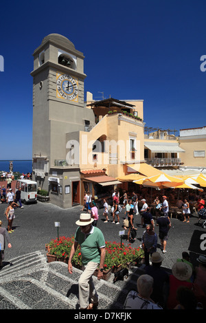 Italien-Kampanien-Capri am Hauptplatz La Piazzetta Umberto Platz I Stockfoto