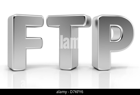 FTP-Zeichen. File Transfer Protocol. 3D-Konzept Stockfoto