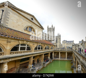 Römische Thermen und Trinkhalle in Bad Somerset England Stockfoto