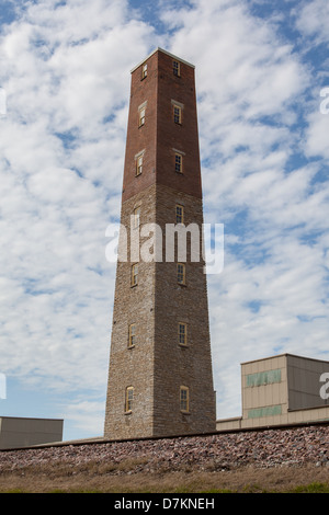 Dieser Schuss-Turm, im Jahre 1856 erbaut und befindet sich in Dubuque, Iowa, USA, ist eines der letzten verbleibenden Bauwerke seiner Art. Stockfoto