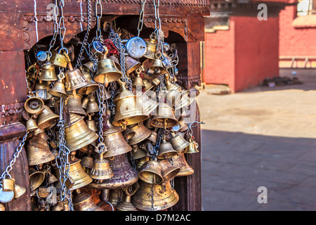 Glocken in Wolakhu Ganesh Tempel in Kathmandu Stockfoto