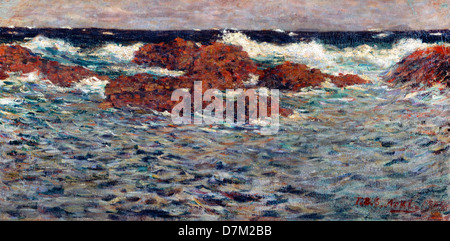 Aoki Shigeru, Seascape, Mera 1904 Öl auf Leinwand. Bridgestone Museum of Art in Tokio Stockfoto