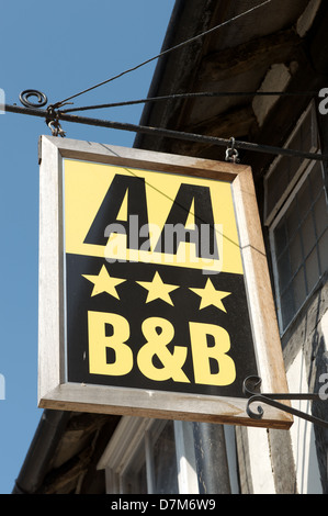 AA 3 Sterne B & B Zeichen Stockfoto