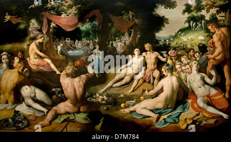 Cornelis van Haarlem 1593 Hochzeit der Göttin des Meeres Peleus und Thetis Museum Niederlande Stockfoto