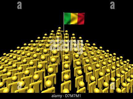 Pyramide des abstrakten Menschen mit Mali Flagge illustration Stockfoto