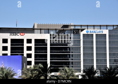 HSBC und Barclays Bank, Dubai, VAE Stockfoto