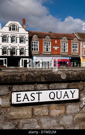 Osten Kai Schild, Bridgwater, Somerset, England, UK Stockfoto