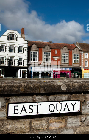 Osten Kai Schild, Bridgwater, Somerset, England, UK Stockfoto