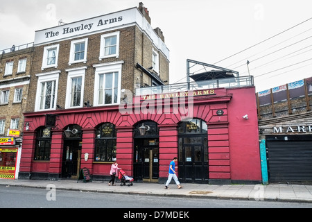 Das Hawley-Arms-Haus in Camden, Großbritannien. Stockfoto