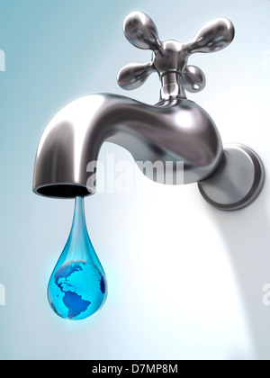 Globale Wasserknappheit, konzeptuellen Kunstwerk Stockfoto