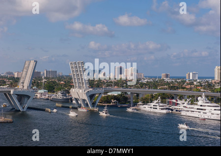 Fort Lauderdale, Port Everglades, Florida, USA, Zugbrücke, Intracoastal Stockfoto