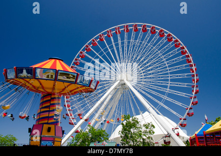 Illinois, Chicago. Navy Pier entlang den Ufern des Lake Michigan. Stockfoto