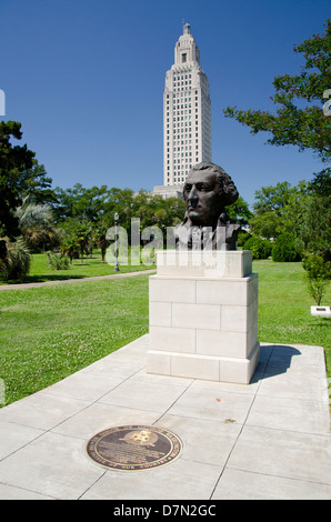 Louisiana, Baton Rouge. Louisiana State Capitol Gebäude. Büste von George Washington. Stockfoto