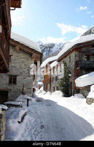 Val d ' Isere Vielle alte Dorf Savoie Frankreich Stockfoto