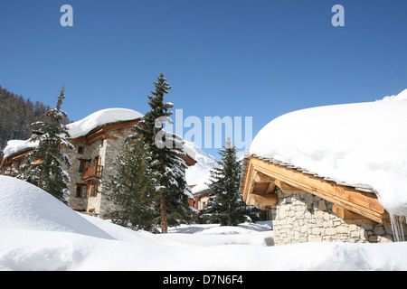 Val d ' Isere Vielle alte Dorf Savoie Frankreich Stockfoto