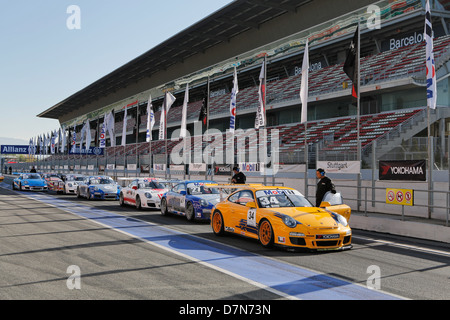 Porsche GT3 Cup Challenge Brasilien in Montmelo, Spanien 12. April 2013 Stockfoto