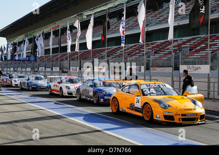 Porsche GT3 Cup Challenge Brasilien in Montmelo, Spanien 12. April 2013 Stockfoto