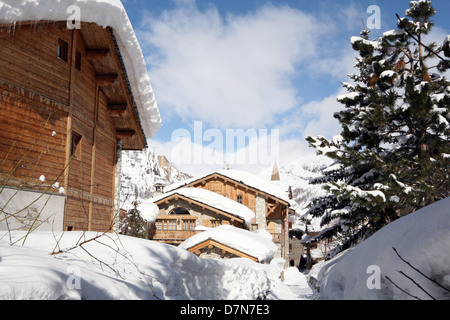 Val d ' Isere Vielle alte Dorf Savoie Frankreich Stockfoto