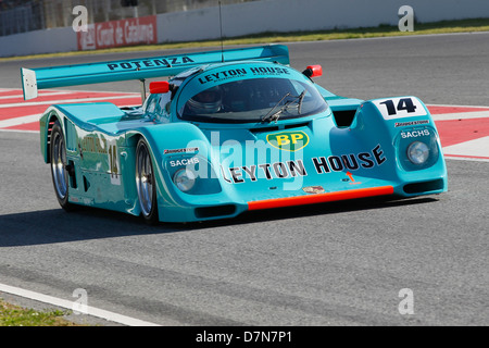 Gruppe C-Rennen in Barcelona Katalonien klassische Wiederbelebung, Montmelo Schaltung, April 2013, Tommy Dreelan Porsche 962 Stockfoto