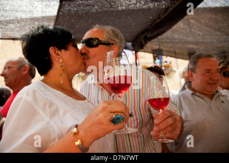 Día del Rosado, San Martín de Unx. Navarra, Spanien Stockfoto