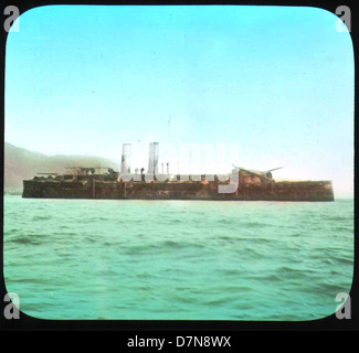 Wrack der Almirante Oquendo aus Distanz betrachtet Stockfoto