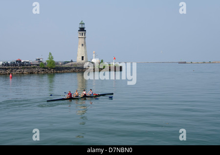 New York in Buffalo, Erie-See. Buffalo-Leuchtturm. Älteste Bauwerk in der Stadt Buffalo. Stockfoto