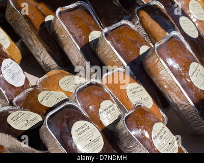 Kuchen auf Display, Union Square Greenmarket, New York City Stockfoto