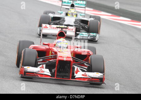 Barcelona, Spanien. 10. Mai 2013.  Formel 1 großer Preis von Spanien. Bild zeigt Felipe Massa fahren Ferrari F138 am Circuit de Catalunya. Bildnachweis: Action Plus Sport Bilder/Alamy Live News Stockfoto