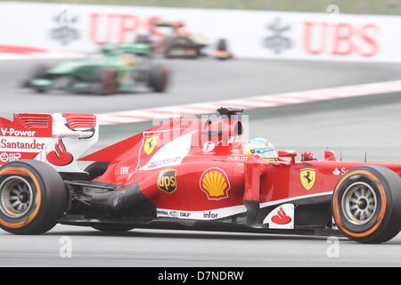 Barcelona, Spanien. 10. Mai 2013.  Formel 1 großer Preis von Spanien. Bild zeigt Fernando Alonso (ESP) fahren Ferrari F138 am Circuit de Catalunya. Bildnachweis: Action Plus Sport Bilder/Alamy Live News Stockfoto