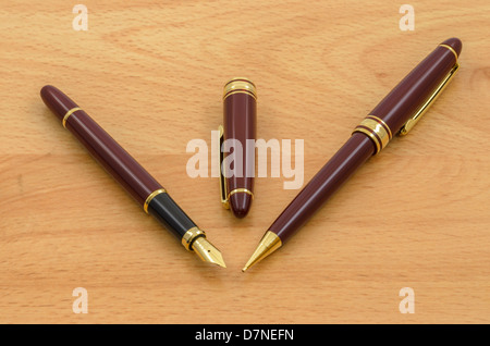 Füllfederhalter und Bleistift Set 03 Stockfoto