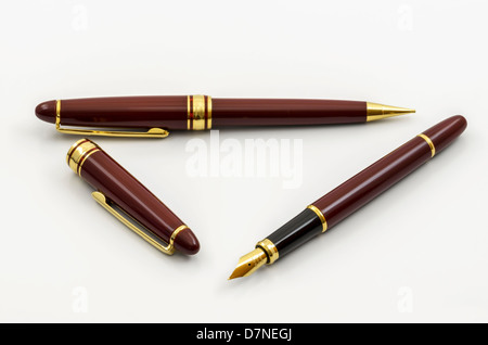 Füllfederhalter und Bleistift Set 06 Stockfoto