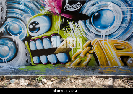 Kunst aus der Hoffnung (helfen anderen Menschen überall) Outdoor-Galerie / Graffiti park in Austin, Texas Stockfoto