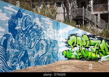 Kunst aus der Hoffnung (helfen anderen Menschen überall) Outdoor-Galerie / Graffiti park in Austin, Texas Stockfoto