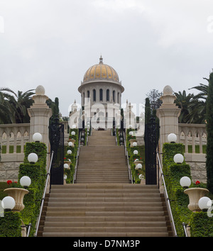 Haifa Bahai-Tempel und Gärten Stockfoto