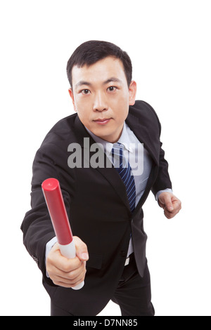 Mit der Leitung der mittleren Alter Geschäftsmann Stockfoto