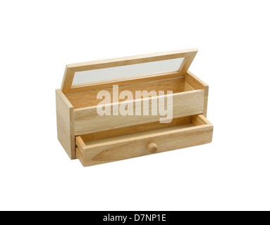 Ein kleines Holzgehäuse für Lagerung Löffel, Gabel oder kleine Utensilien in Küche Stockfoto
