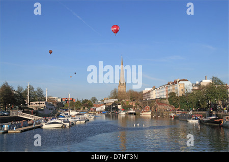 St Mary Redcliffe Turm von Prince Street Bridge, Floating Harbour, Bristol, England, Großbritannien, Deutschland, UK, Europa Stockfoto