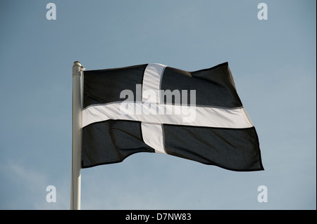 Sankt Piran Flagge die Flagge von Cornwall England UK Stockfoto