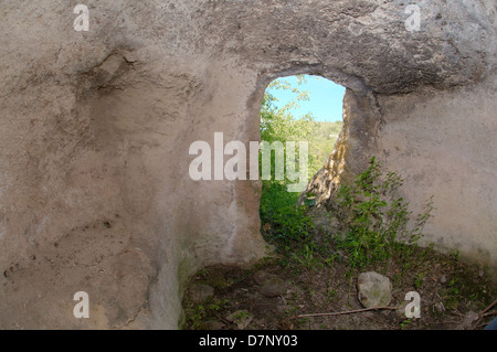 Eingang zum Haus, Cave City - Baqla (Bohne, Schnalle), Bakhchysarai Raion, Krim, Ukraine, Osteuropa Stockfoto