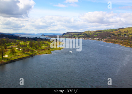Blick nach Westen von Erskine Bridge, River Clyde Stockfoto