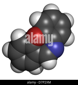 Dibenzoxazepine (CR) Tränengas-Molekül. CR-Gas wird als ein Riot Control-Agent verwendet. Atome werden als Kugeln dargestellt. Stockfoto