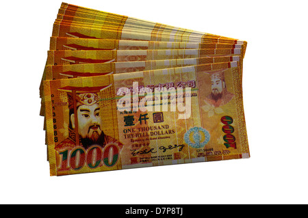 Dh-Fung Shui GELD ASIEN China Hölle Banknoten chinesischen joss Papiergeld Stockfoto