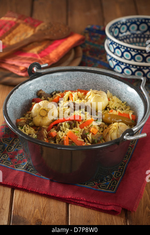 Plov Lamb und Rice Pilaff Central Asia Food Stockfoto