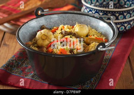 Plov Lamb und Rice Pilaff Central Asia Food Stockfoto