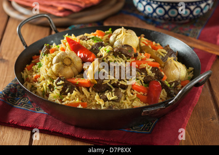 Plov Lamb und Rice Pilaff Central Asia Food Stockfoto